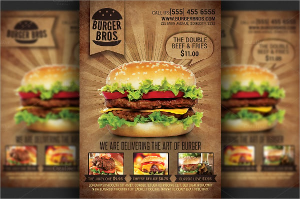 burger promotion flyer template