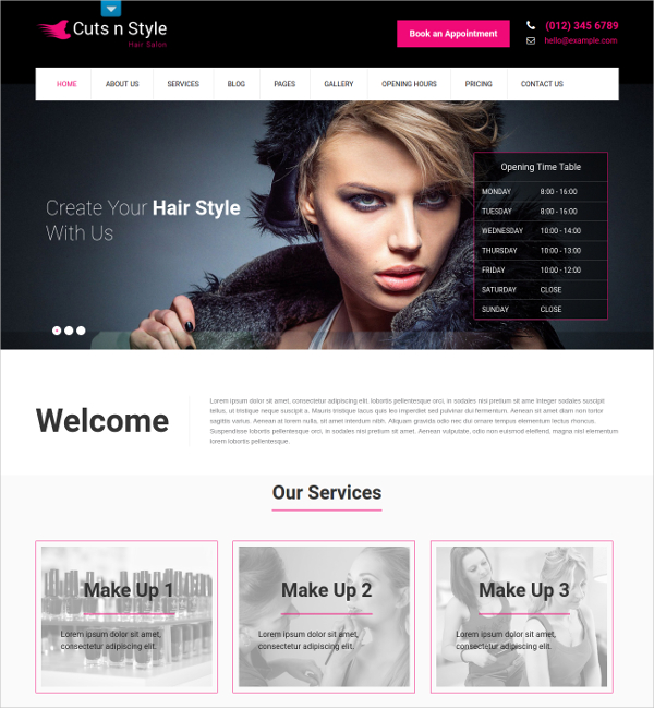 hair style parlour html5 theme