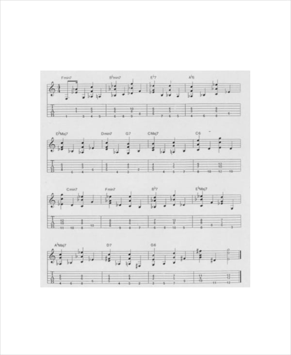 complete jazz guitar chord chart