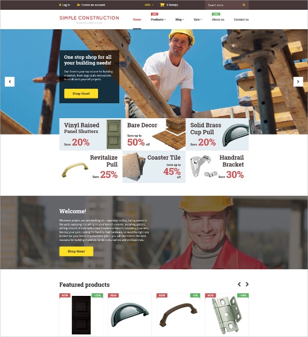 simple building construction website theme
