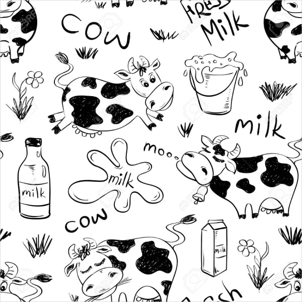 funny cows and milk product patterns