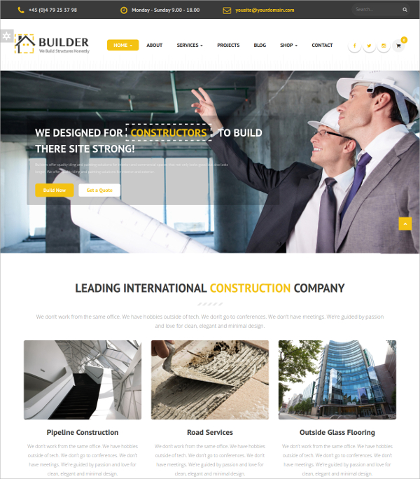 business responsive construction drupal theme