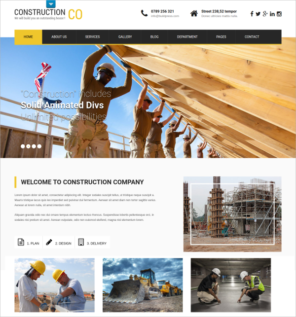 professional construction wordpress website theme