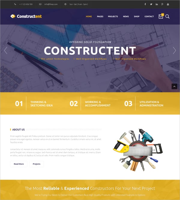 responsive construction agency wp theme
