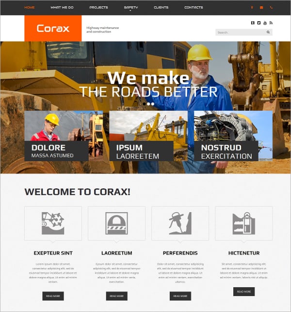 best construction website template