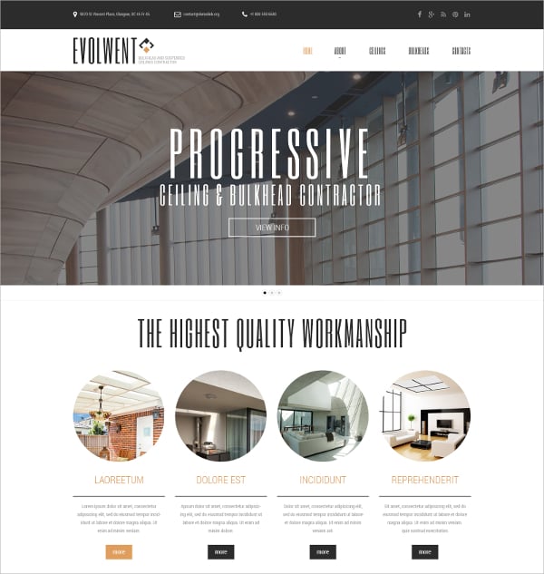 interior design construction website template