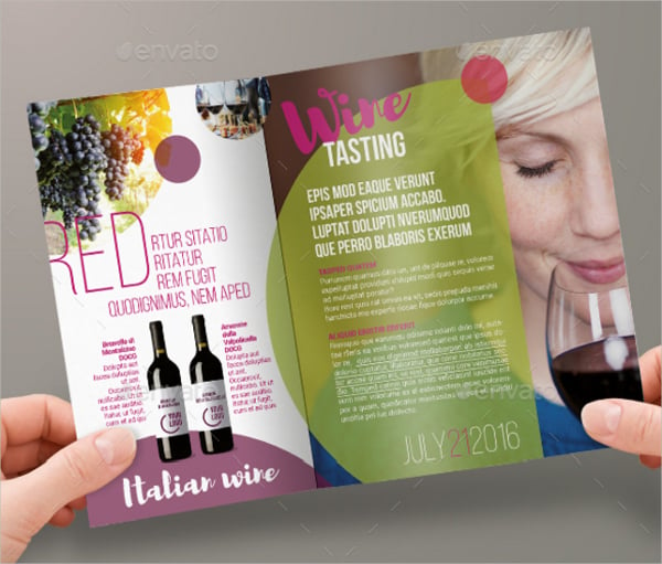 wine tasting brochure