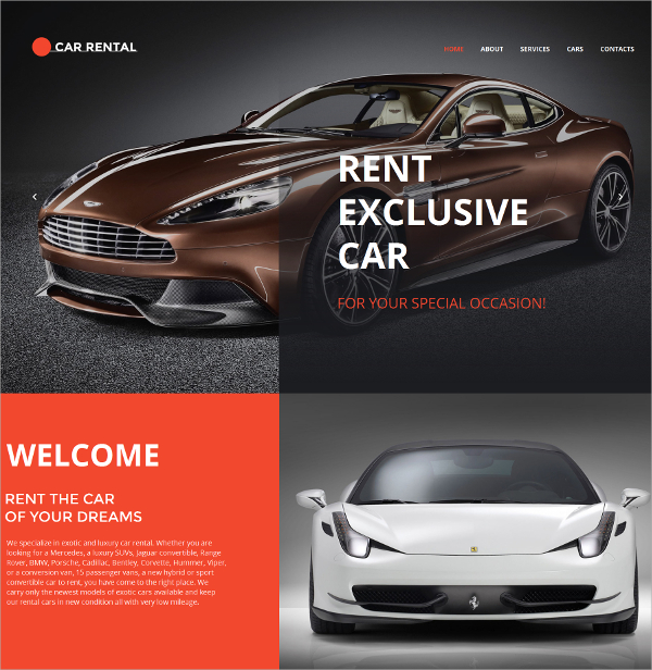 Car Rental Mobile HTML Website Template $139