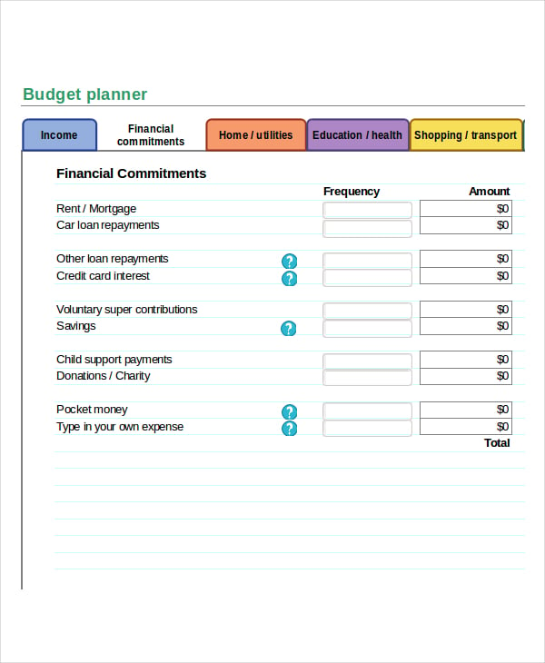 microsoft budget planner template