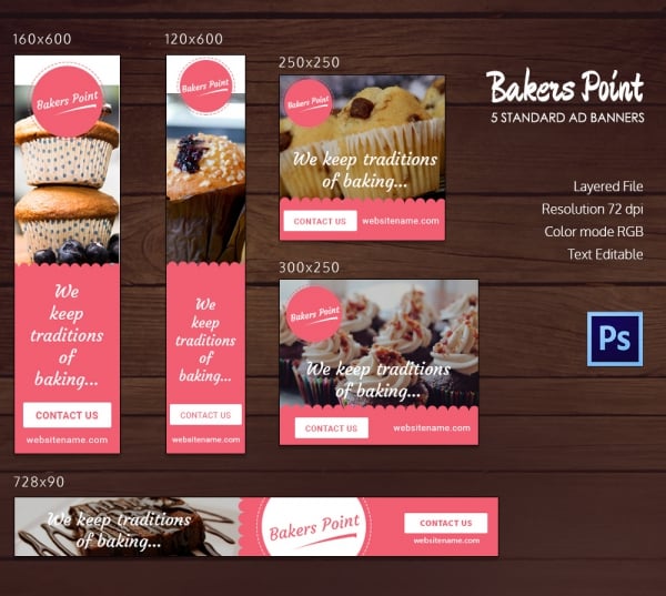 bakery ad banners template
