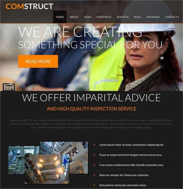 construction joomla website theme
