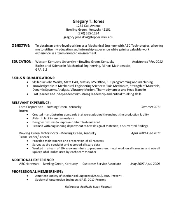 20+ Engineering Resume Templates - PDF, DOC