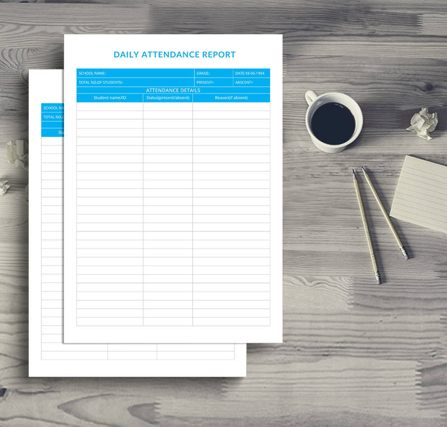daily attendance report template