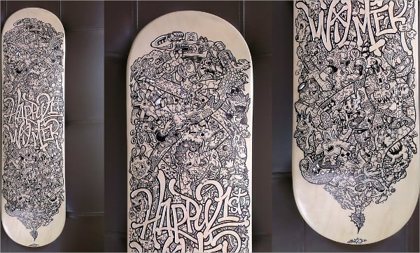 skateboard doodle art