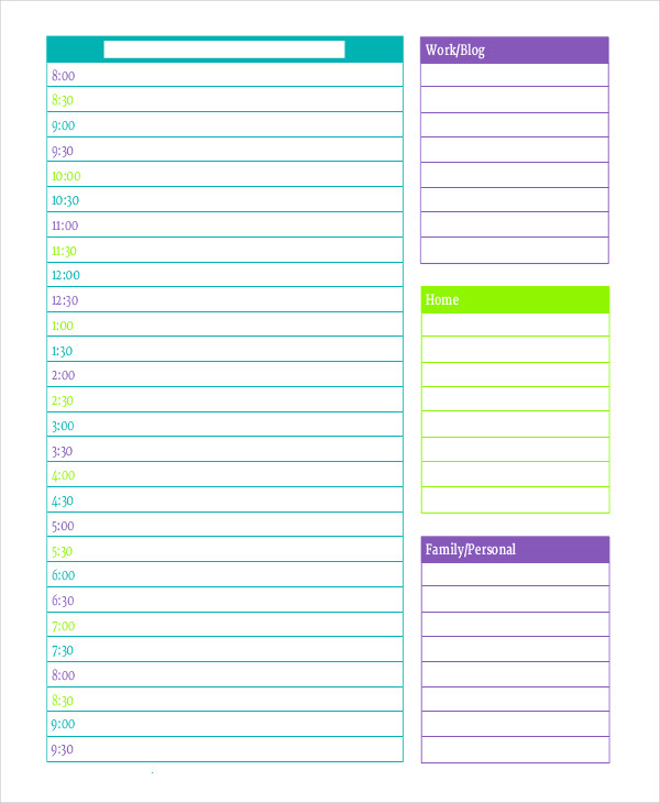 Customizable Free Printable Daily Planner Template Printable Templates