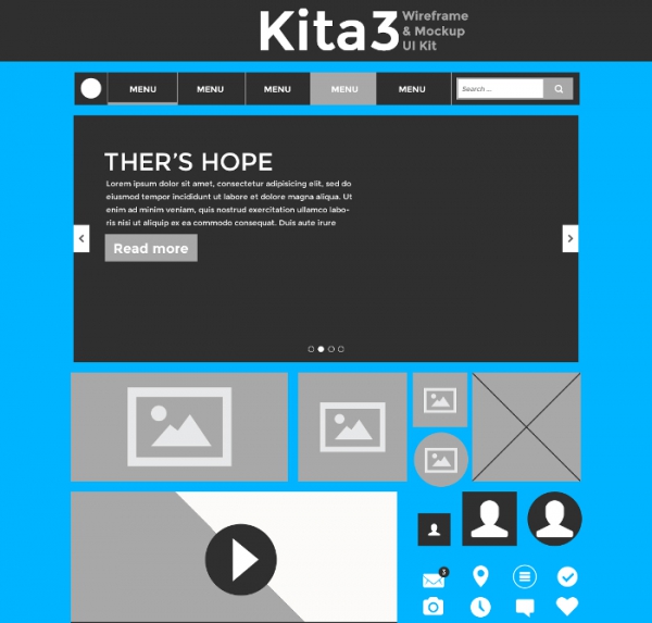 kita3 wireframe mockup ui kit