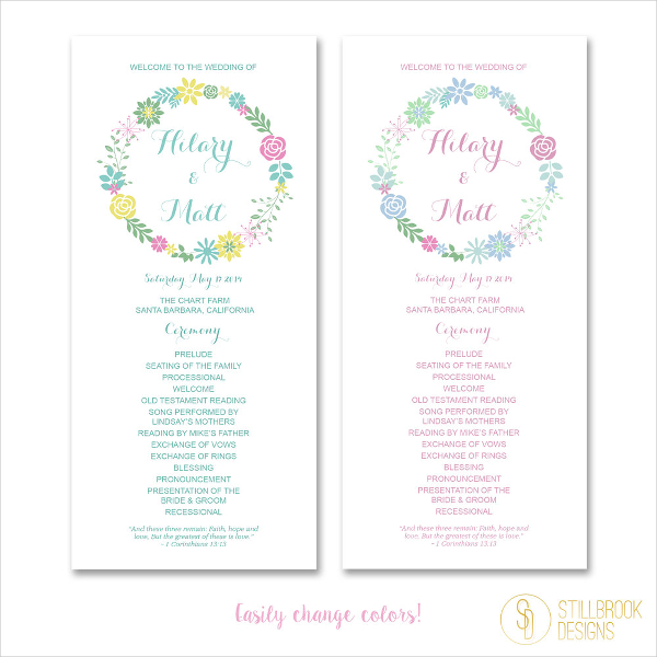 flower-wedding-program-brochure