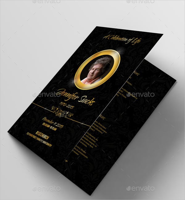 golden-funeral-program-brochure