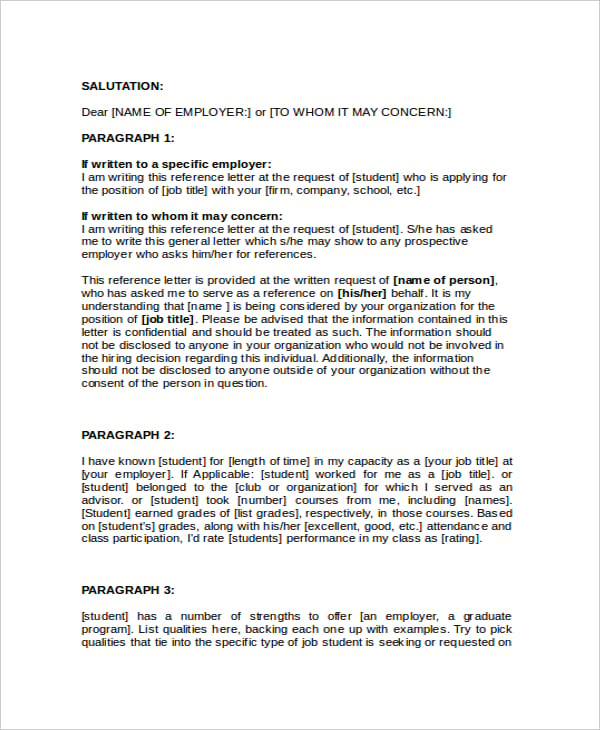 College Letter Of Recommendation From Employer from images.template.net