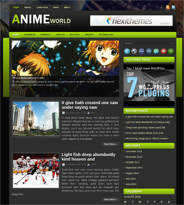 8+ Anime WordPress Themes & Templates