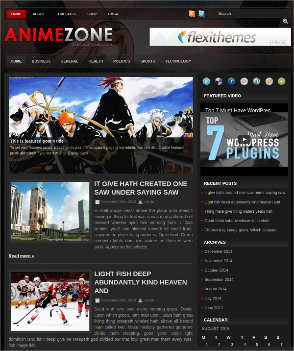 8+ Anime WordPress Themes & Templates