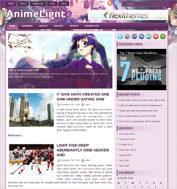 Anime Website designs, themes, templates and downloadable graphic