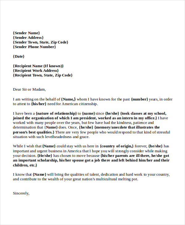 12+ Immigration Reference Letter Templates Word, PDF, Apple Pages