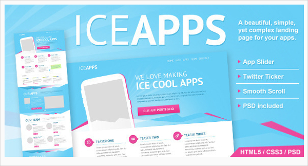 iceapps landing page html