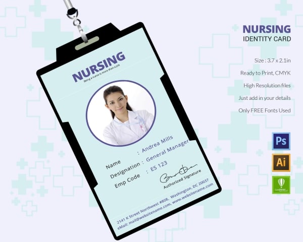 nursing id card template