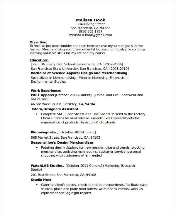 Seamstress Resume Template 6+ Free Word, PDF Documents Download