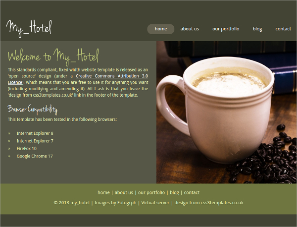 Free Hotel HTML5 Theme