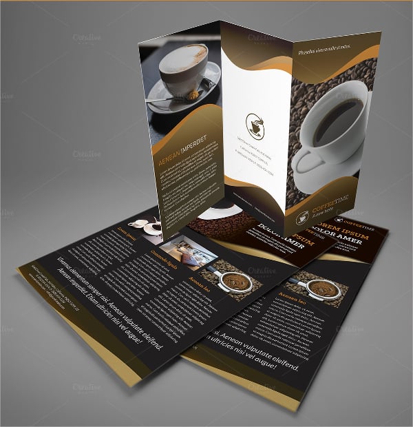 coffee a4 trifold brochure and flyer