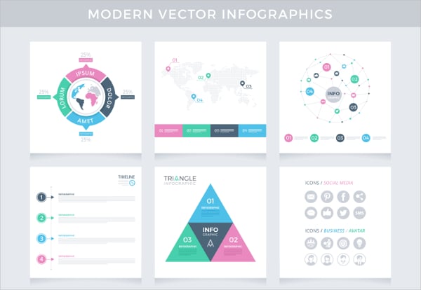 modern infographics vector pack