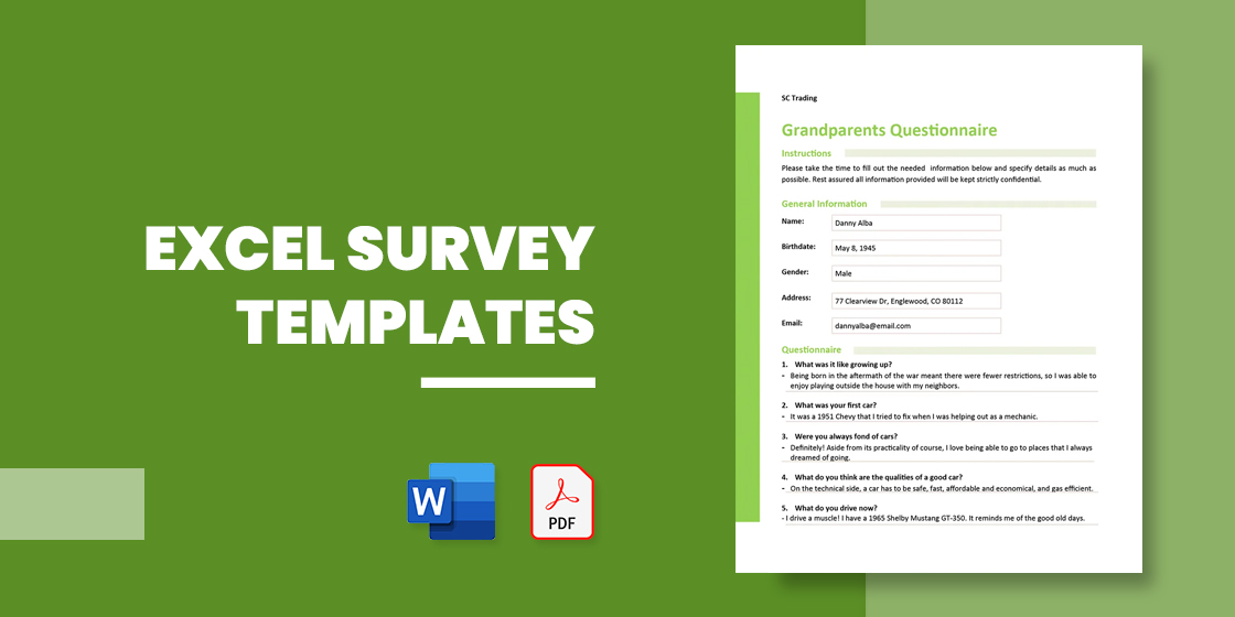 Excel Survey Template 9  Free Excel Documents Download