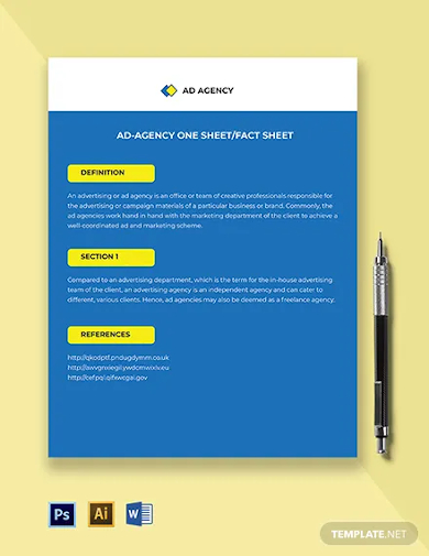 agency one page fact sheet template