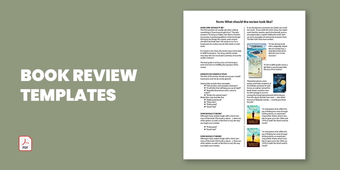 book review templates