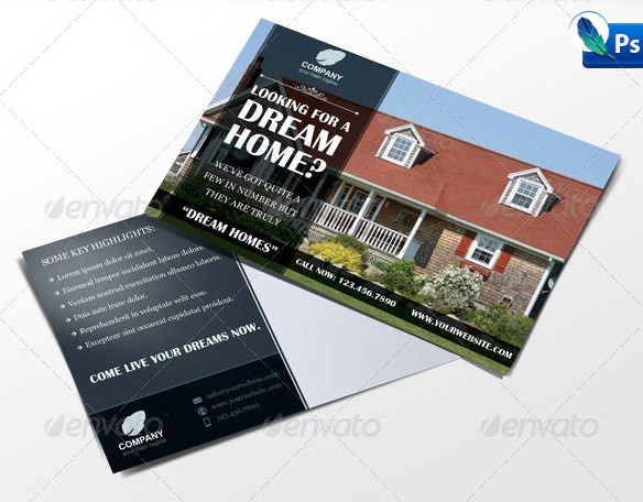 business marketing postcard template set