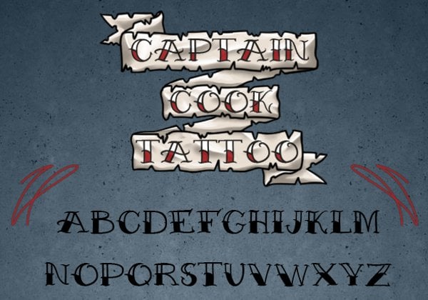 captain cook tattoo font2