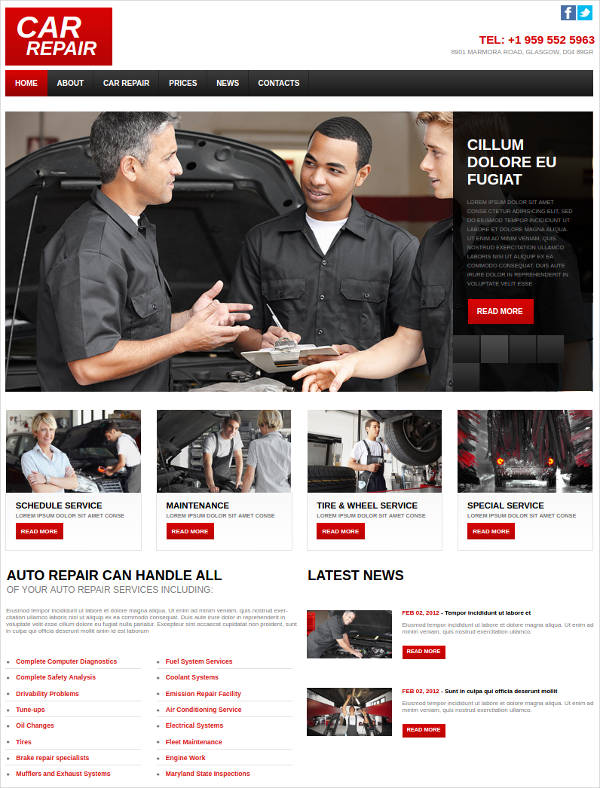 25+ Auto Repair Website Themes & Template