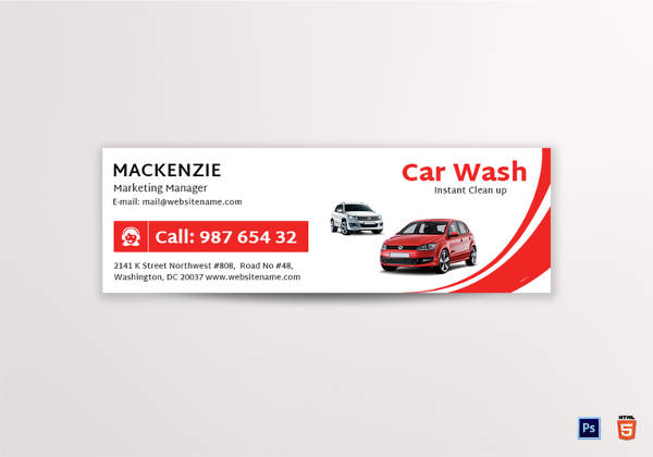 car wash email signature design