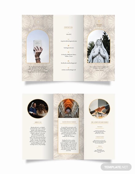 catholic tri fold brochure template