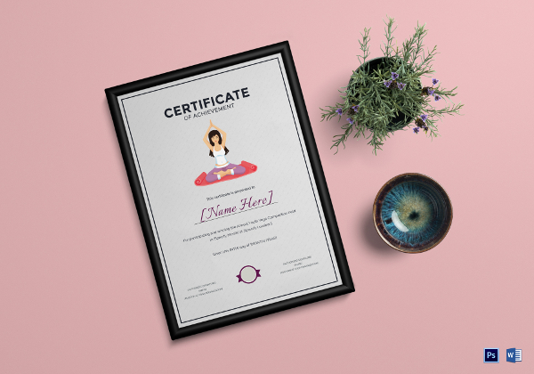 certificate of yoga achievement