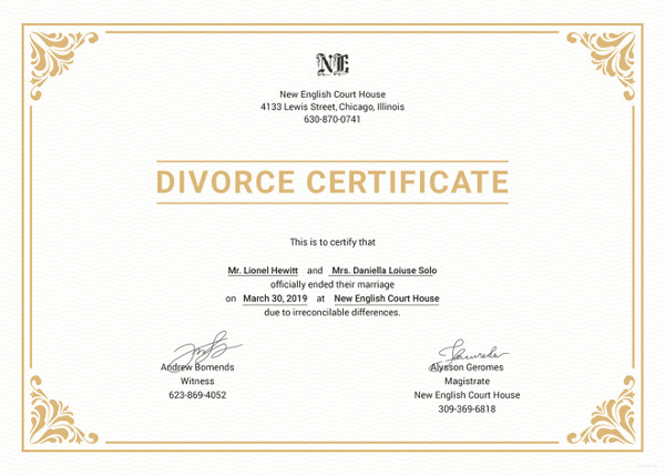 Divorce Certificate Template 9 Free Word Pdf Document Downloads Free And Premium Templates 4153