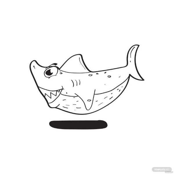 doodle art shark template