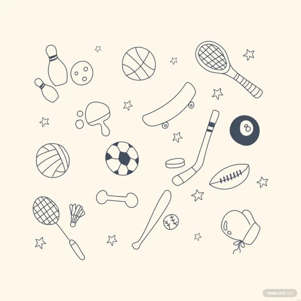 doodle sports art template