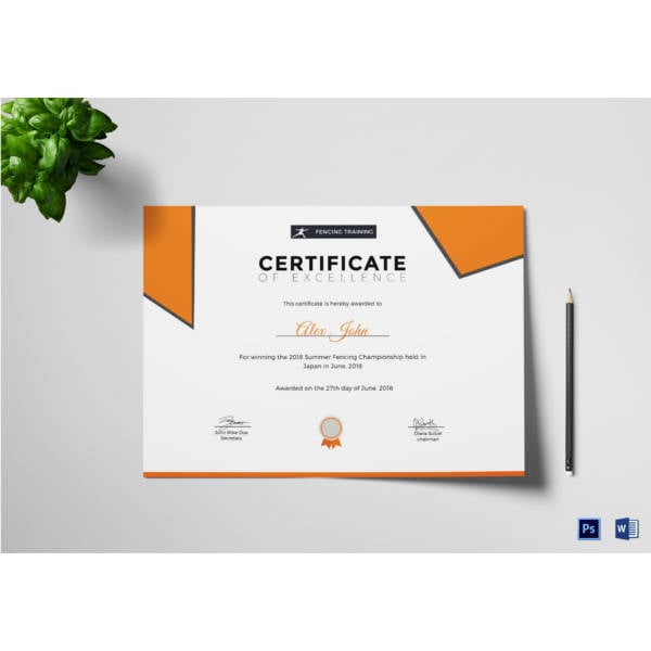 fencing-excellence-certificate-template