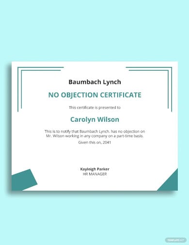 free application for no objection certificate template
