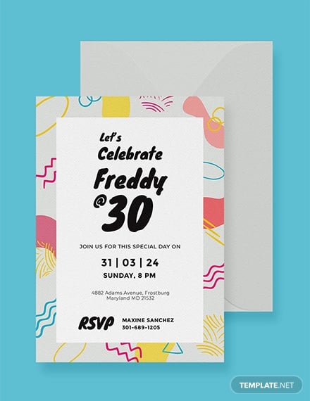 free birthday party invitation card template