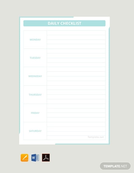 free daily checklist template