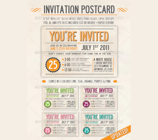 invitation postcard template